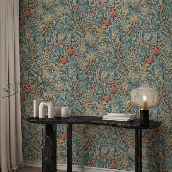 NEW (2 Rolls) Morris & Co. Golden Lily Wallpaper - Picture 3 of 11